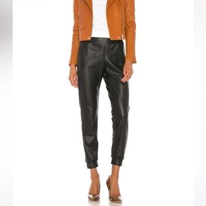 Commando Faux Leather Jogger in Black - S